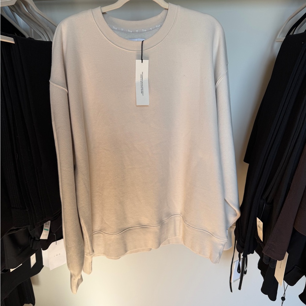 Aritzia Vintage Oversized Crewneck Sweatshirt Matte Pearl — 3 / XL NWT